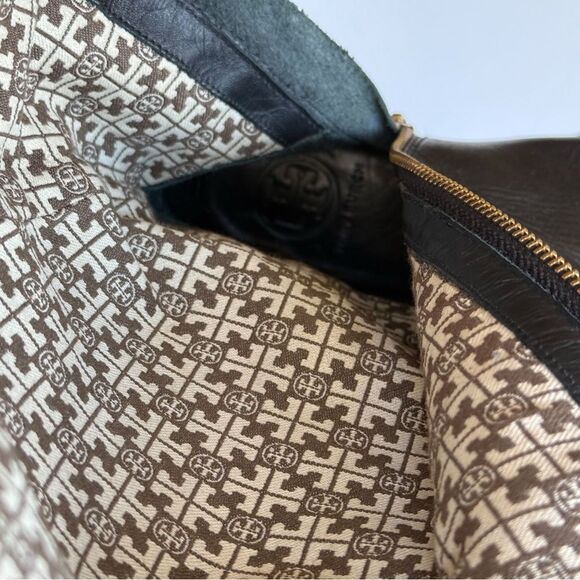 Tory Burch Blaire Tall Riding Boots Women’s Size 6 Black Leather Gold Hardware - Picture 5 of 16